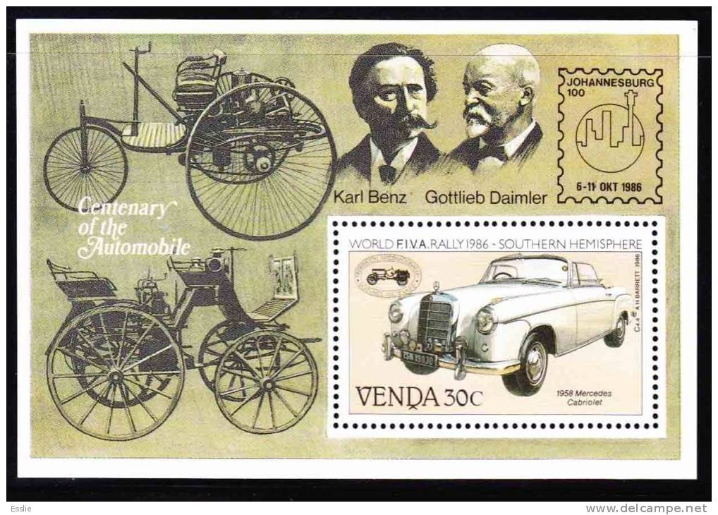 Venda - 1986 - International Veteran Car Rally - Miniature Sheet / Souvenir Sheet - Venda