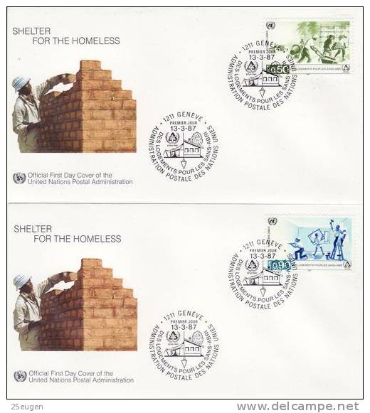 UN GENEVA 1987 MICHEL NO: 154-5 FDC - Andere & Zonder Classificatie