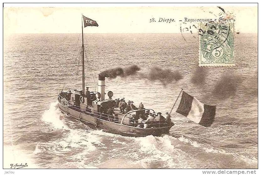 DIEPPE REMORQUEUR "FURET",BEAU PLAN  REF 27835 - Tugboats