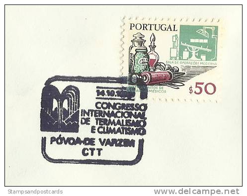 Portugal Congrès Thermalisme Hydrothérapie Cachet Commemoratif 1980 Póvoa De Varzim Event Pmk Thermalism - Termalismo