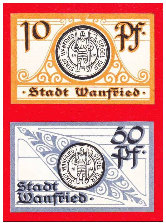 Wanfried, Hessen, Notgeld, 10 Und 50 Pfennig - [11] Emissions Locales