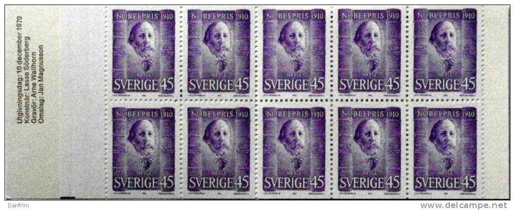 Sweden 1970     Markenheftchen Mit 10x  MiNr. 697D   (lot Ks163 ) - 1951-80