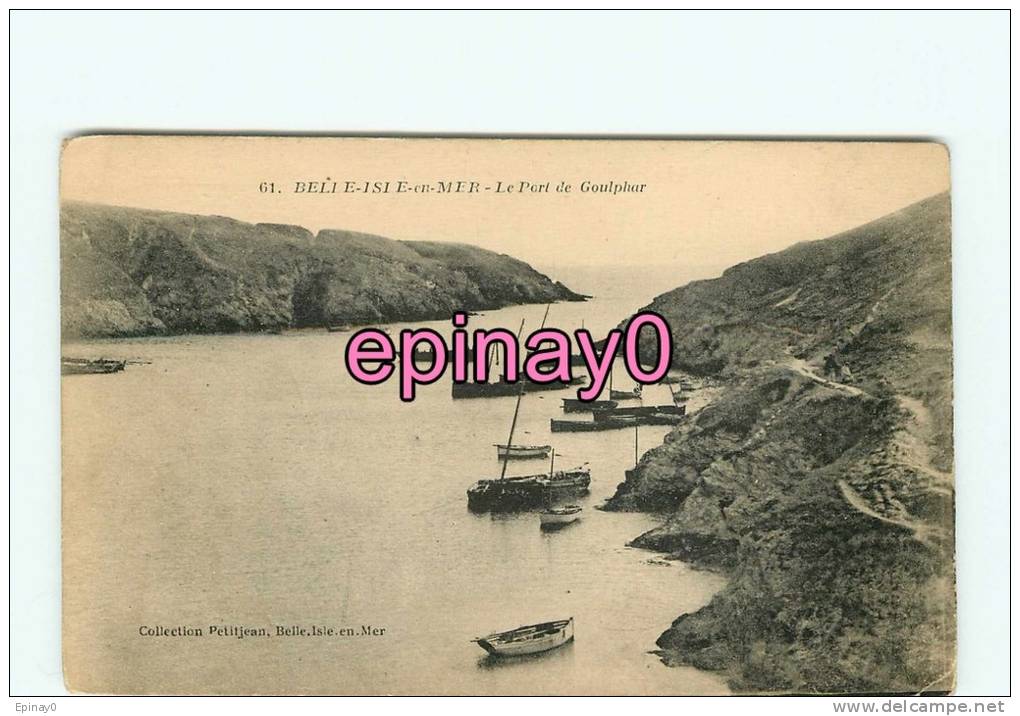 B - 85 - BELLE  ISLE EN MER - Le Port De Goulphar - édit. Petitjean - - Belle Ile En Mer