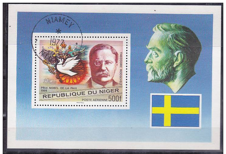 Theodore Roosevelt- Nobelprijs Voor De Vrede 1906- Blok - Niger (1960-...)