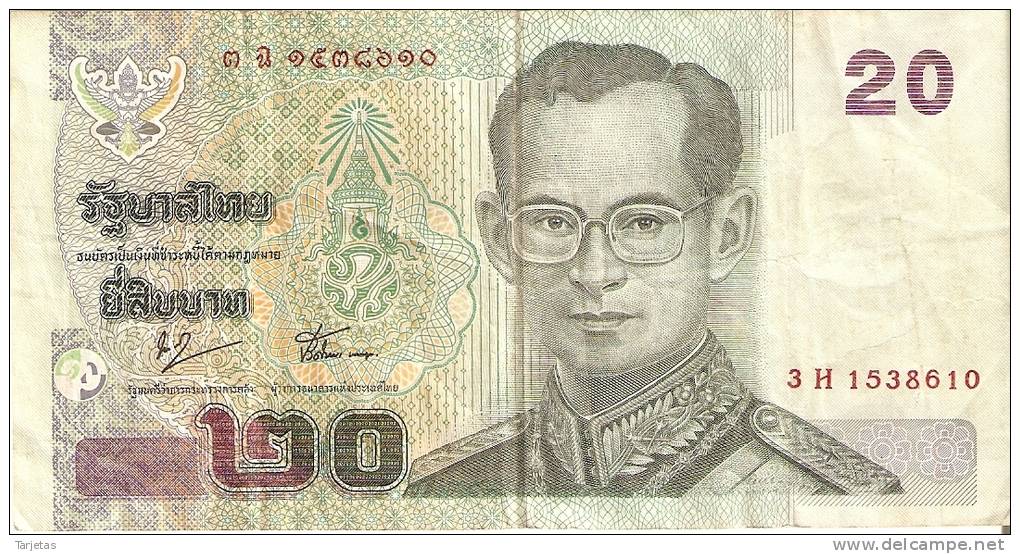 BILLETE DE TAILANDIA DE 20 BAHT   (BANKNOTE) - Tailandia