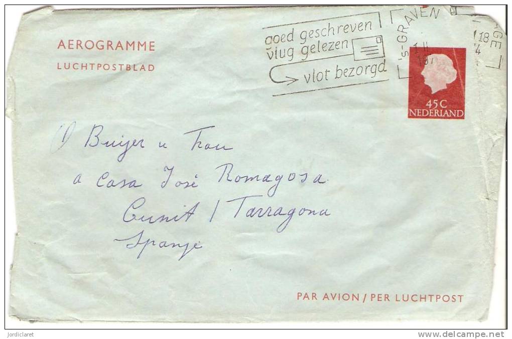 AEROGRAME 1974 - Lettres & Documents