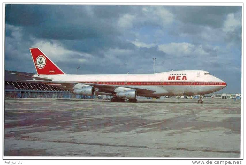 Thème - Transport - Avion -  USP Postcard N° 30 - 9*14 Cm - Boeing B 747 2B4B - Middle East Airlines- Amsterdam - 1946-....: Moderne