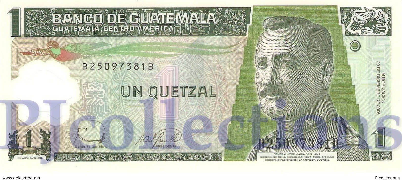 GUATEMALA 1 QUETZAL 2006 PICK 109 POLYMER UNC - Guatemala