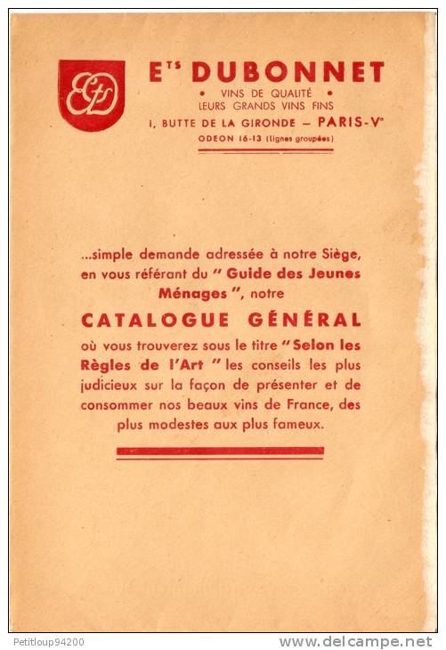 DOCUMENTS COMMERCIAUX DUBONNET *Affichette *Bon De Commande *Enveloppe Commande. 357 - Food