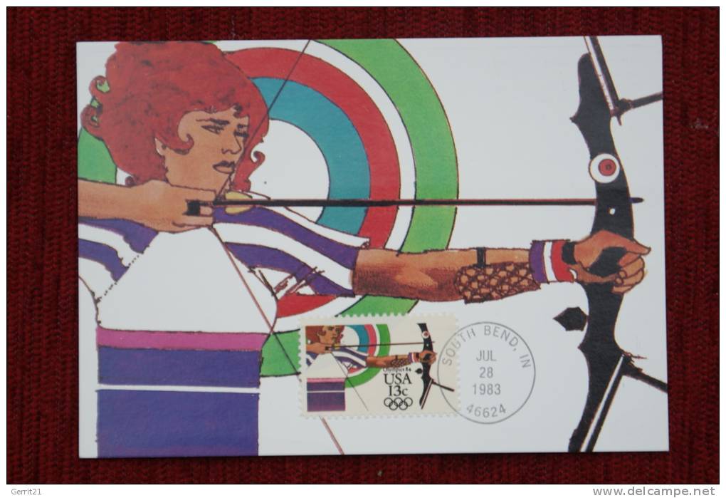 SPORT - BOGENSCHIESSEN, Maximum-Karte USA Olympiade 1984 - Tiro Con L'Arco