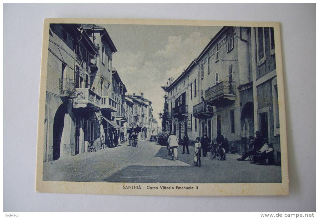 CARTOLINA DI SANTHIA´. CORSO  VITTORIO EMANUELE II - Vercelli