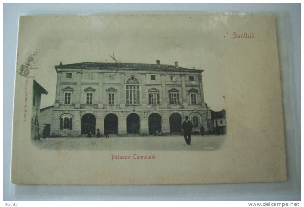 CARTOLINA DI SANTHIA´.  PALAZZO COMUNALE - Vercelli