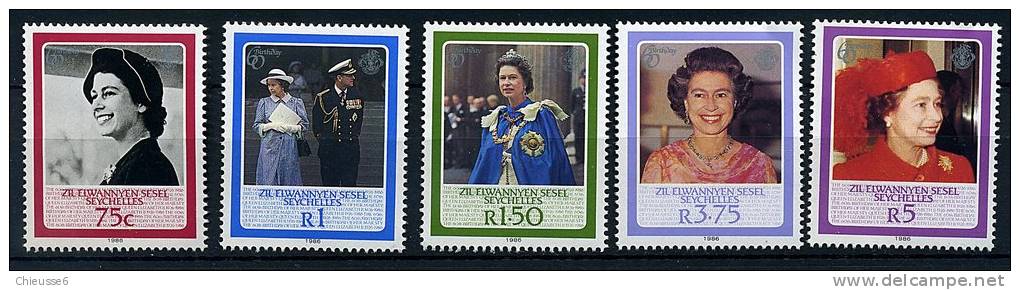 Seychelles - Zill éloigne SESSEL -** 127 à 131 - 60e Ann. De La Reine Elizabeth II - Seychelles (1976-...)