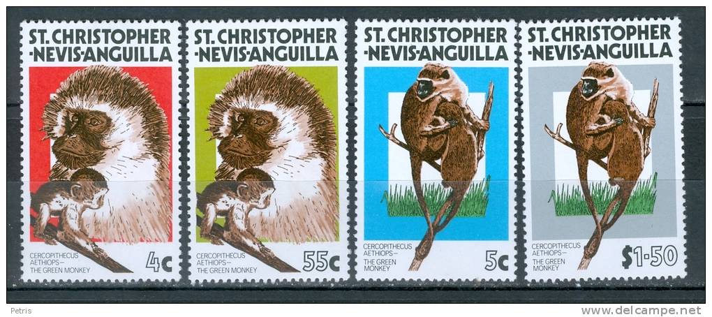 St. Christopher Nevis Anguilla 1978 Green Monkey MNH** - Lot. 893 - St.Kitts E Nevis ( 1983-...)