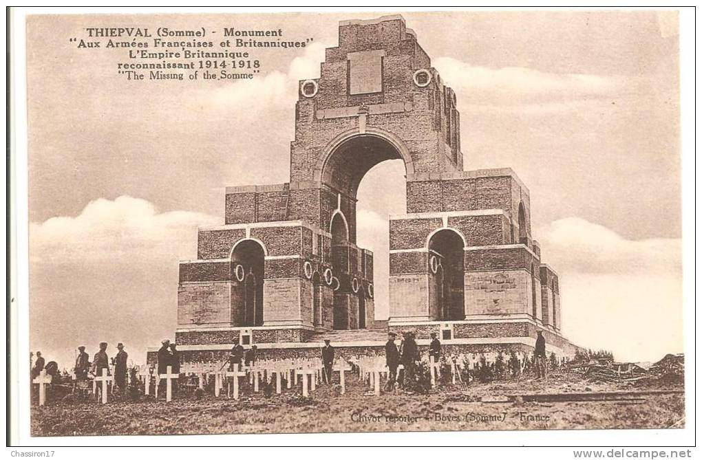 80 - THIEPVAL  -  Monument "Aux Armées Françaises Et Britanniques" - L´Empire Britannique Reconnaissant 1914-18 - War Cemeteries