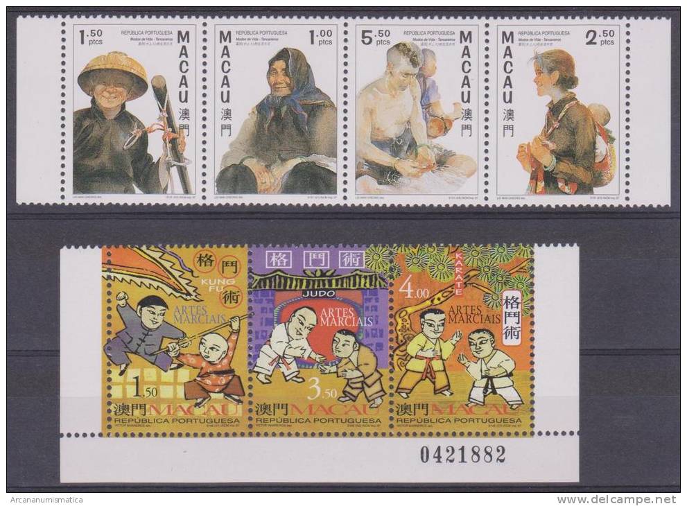 MACAU  Juego De 2 Series  "Trancareiros + Artes Marciales"        S-866 - Unused Stamps