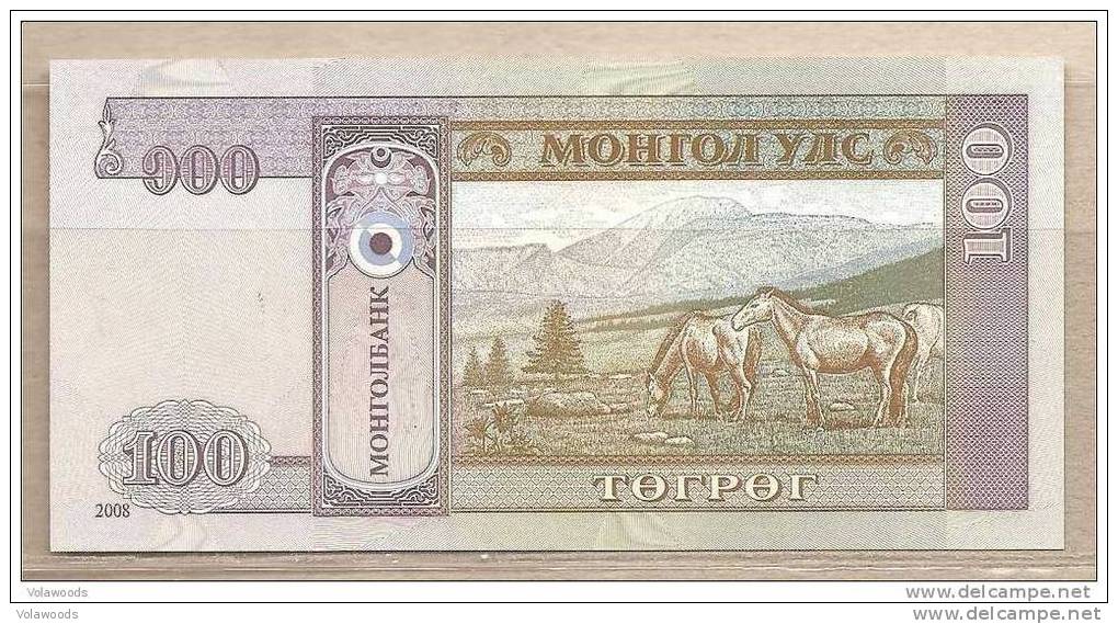 Mongolia - Banconota Non Circolata Da 100 Tughrik - 2008 - Mongolei