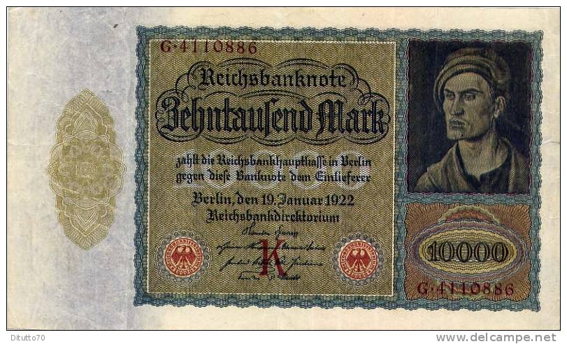 Banconota Germania 10.000 Marchi 19.01.1922 - 10000 Mark