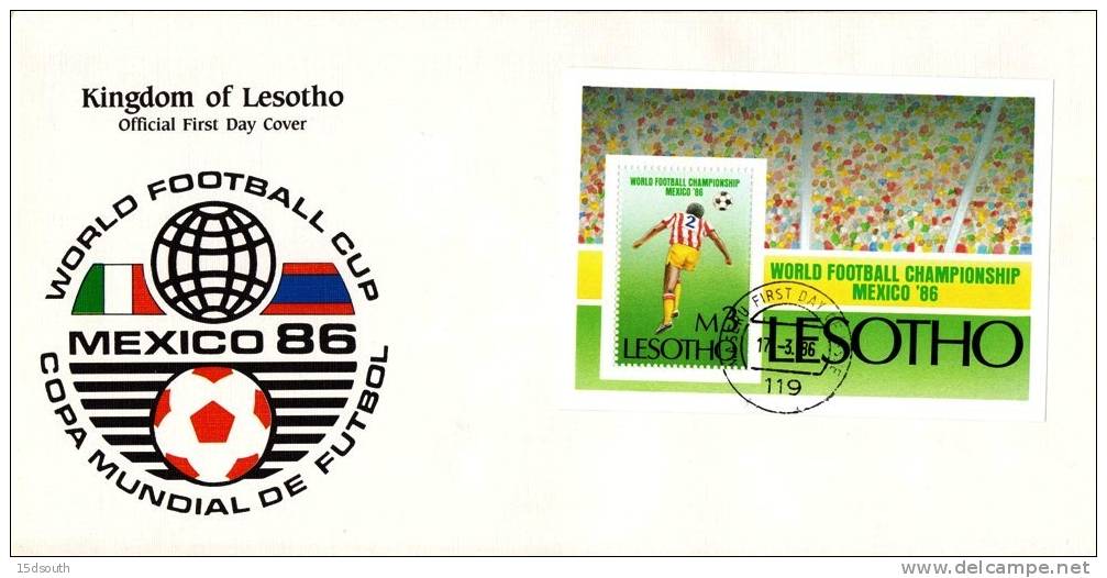 Lesotho - 1986 Football World Cup FDC Set - 1986 – Mexique