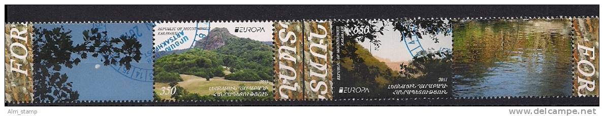 2011 NAGORNO KARABAKH  Bergkarabach Mountainous Karabakh Mi. 69-70 Used With Label  Europa: Der Wald - 2011