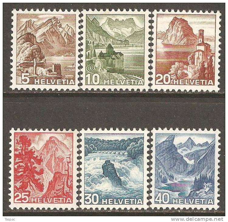 Switzerland 1948 Mi# 500-505 ** MNH - Engr. - Neufs