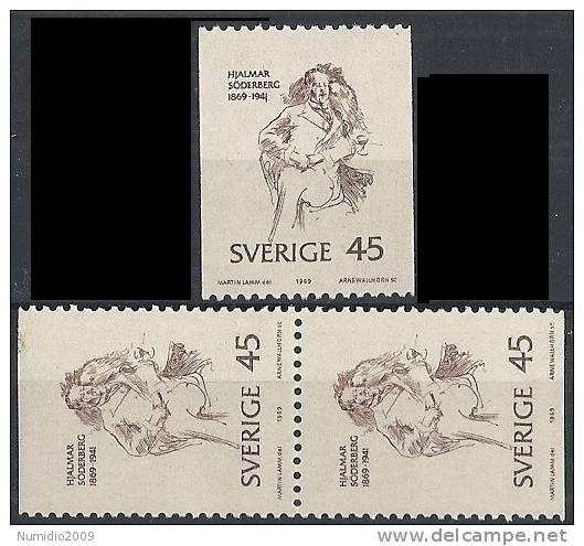 1969 SVEZIA HJALMAR SODERBERG MNH ** - SV068 - Neufs