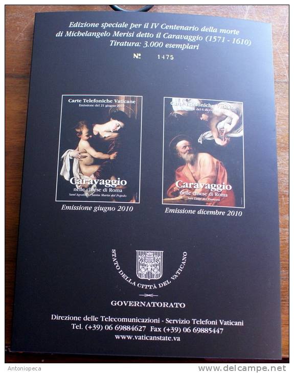 VATICANO 2010 -  OFFICIAL FOLDER "CARAVAGGIO NELLE CHIESE DI ROMA" S,LUIGI DEI FRACESI