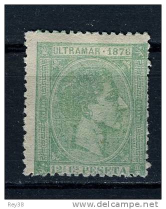 1876 12 1/2 CTS VERDE CLARO SIN GOMA - Cuba (1874-1898)