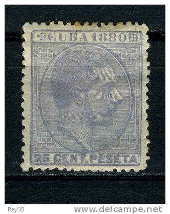 1880,  CUBA,  25 CENTIMOS, CON GOMA* - Cuba (1874-1898)
