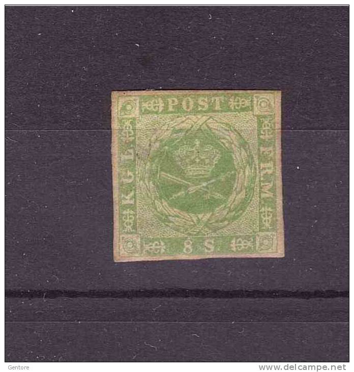 DENMARK  1857 Crown  8 Skilling Michel Cat. N° 5  Very Fine Mint Hinged Signed Enzo Diena - Unused Stamps