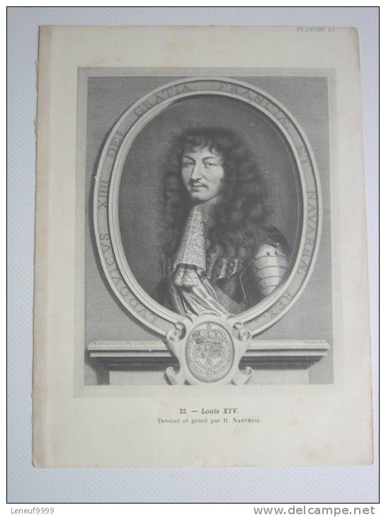 LOUIS XIV Gravure Print Gravé Et Dessiné Par R Nanteuil 18 X 27 Cm - Other & Unclassified