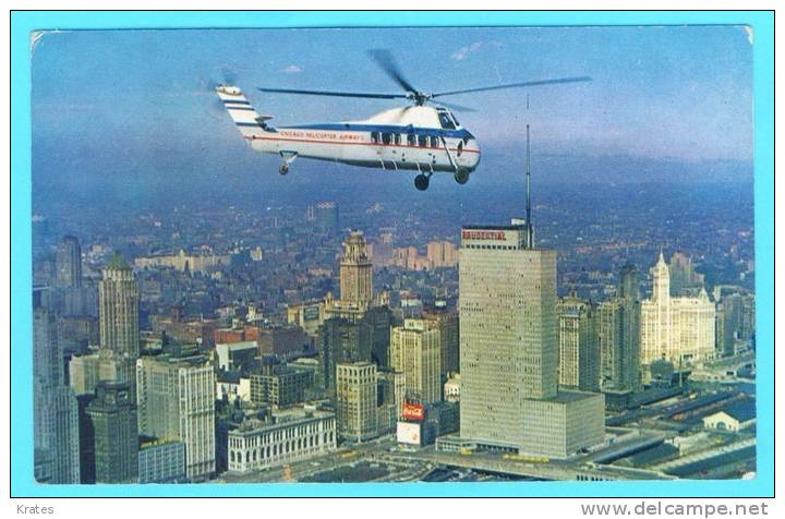 Postcard - Helicopters, Chicago      (6992) - Hélicoptères