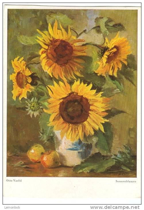 Otto Vaeltl, Sonnenblumen, Unused Postcard [10678] - Paintings