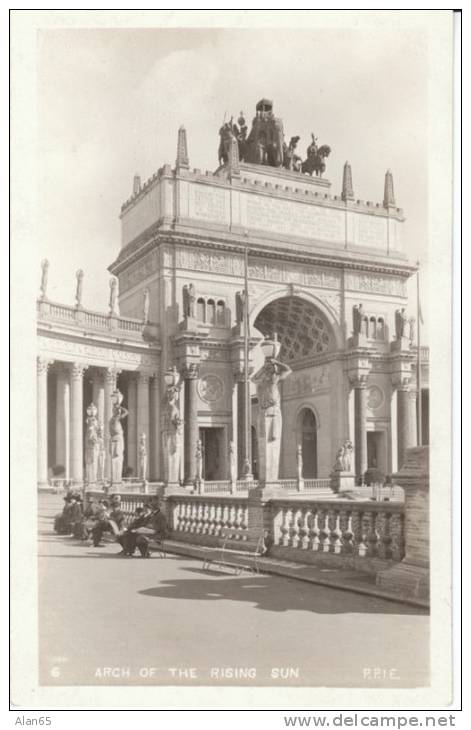 1915 San Francisco Panama-Pacific Expo, Arch Of Rising Sun, Architecture, C1910s Vintage Real Photo Postcard - Exhibitions