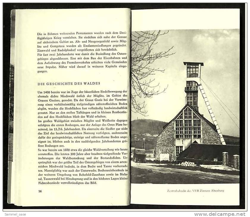 1966  Osterzgebirge - Städte Und Landschaften - Taschenbuch  -  Mit S/w Fotos - Saxe