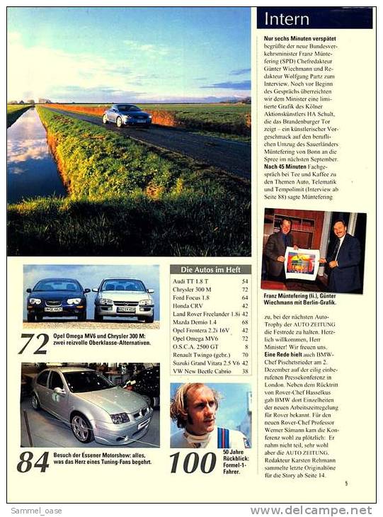 Auto  Zeitung  26 / 1998  Mit :  Test / Fahrberichte : New Beetle , Land Rover Freelander 1.8i  -  Usw. - Automobile & Transport