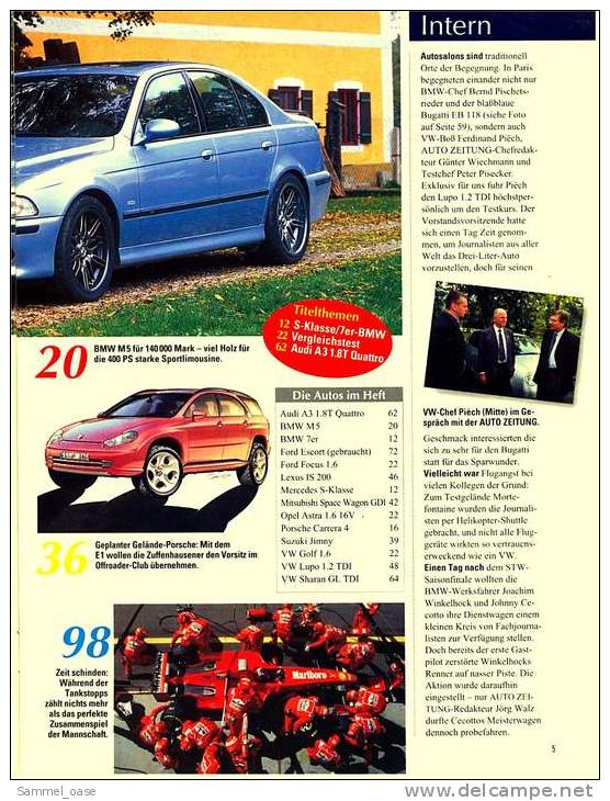 Auto  Zeitung  22 / 1998  Mit :  Test / Fahrberichte : Porsche Carrera 4 , 3-Liter Lupo Von VW -  Usw. - Automobile & Transport