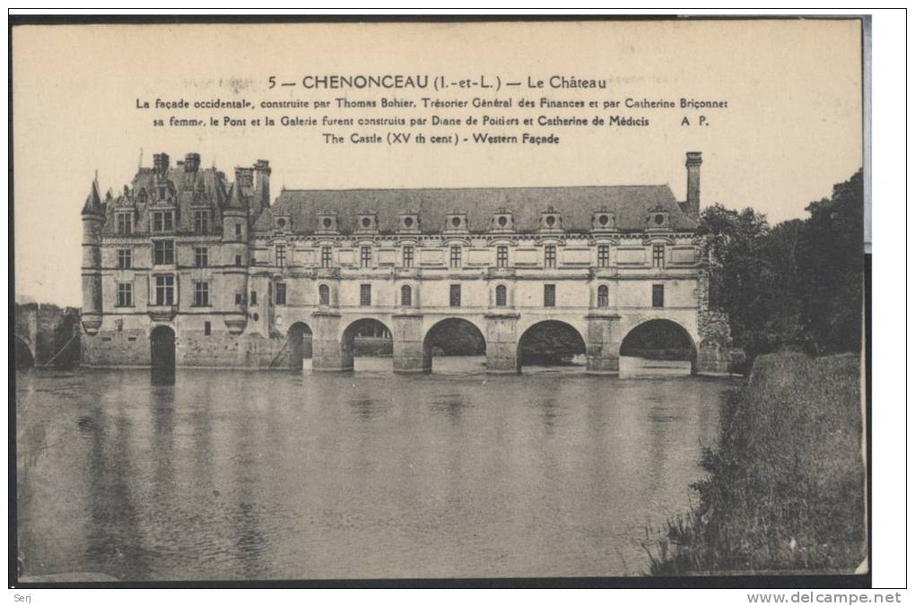 CHENONCEAUX - Le Château . Western Façade . Old Postcard . France . - Chenonceaux