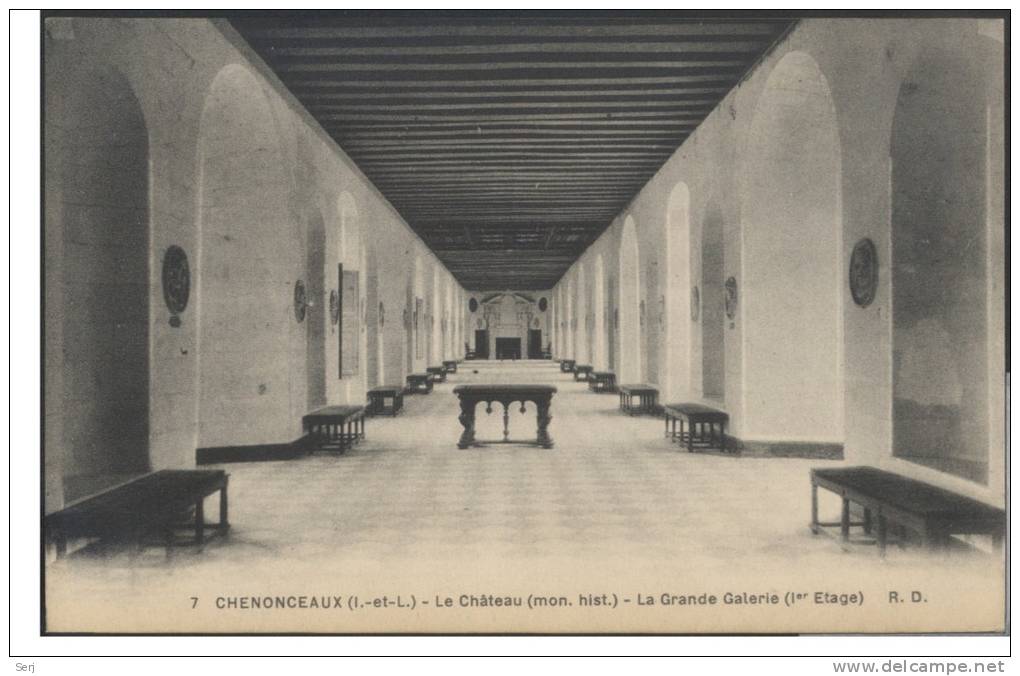 CHENONCEAUX - Le Château . La Grande Galerie . Old Postcard . France . - Chenonceaux