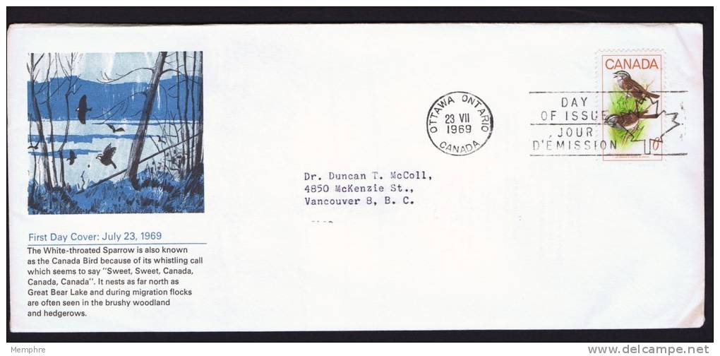 1969   Sparrow     Sc 496    Schering  English    Text Cachet  Insert  Bird, Oiseau - 1961-1970