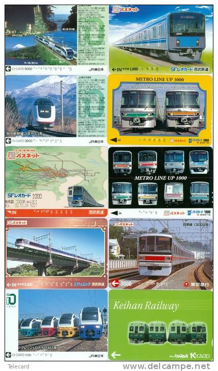 JOLI LOT De 90 CARTES PREPAYEES DIFFERENTES Japon (LOT 216)  TRAIN * DIFFERENT Japan CARDS * ZUG KARTEN - Collections