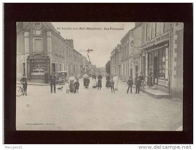 53 St Aignan Sur Roë Rue Principale édit.photo Moderne Pouancé Animée  Mercerie Grands Docks Sarthe , Horlogerie Thomas - Saint Aignan Sur Roe