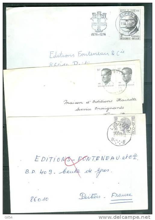 Belgique Lot De 3 Lettres Pour La France  Lp223 - Lettres & Documents