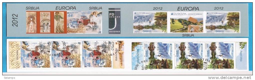 2012  EUROPA CEPT SERBIA VISIT SRBIJA POSETITE SERBIEN BESUCHEN BOOKLET 3 SETS USED - 2012