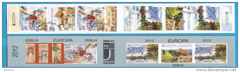 2012  EUROPA CEPT SERBIA VISIT SRBIJA POSETITE SERBIEN BESUCHEN BOOKLET 2 SETS - APPENDIX  USED - 2012