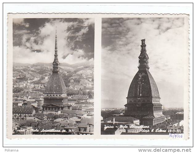 PO4316# TORINO - MOLE ANTONELLIANA - PRIMA E DOPO IL CICLONE DEL '53  No VG - Mole Antonelliana