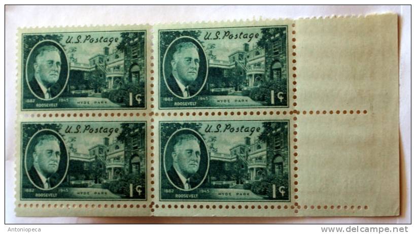 USA 1945 - ROOSVELT  BLOCK  MNH** - 1. ...-1940