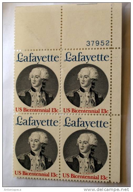 USA 1976 - LAFAYETTE  BLOCK  MNH** - 2. 1941-80