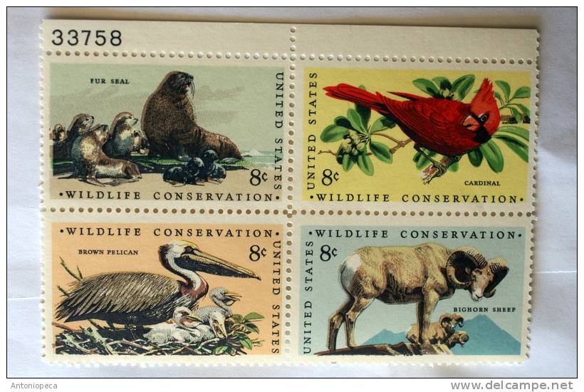 USA 1972 -WILDLIFE BLOCK  MNH** - 1941-80