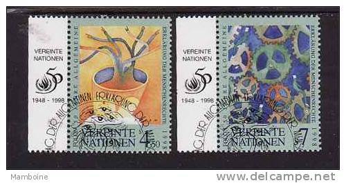 ONU  VIENNE 1998  N°  286 + 287  Paire Oblitérée - Gebruikt